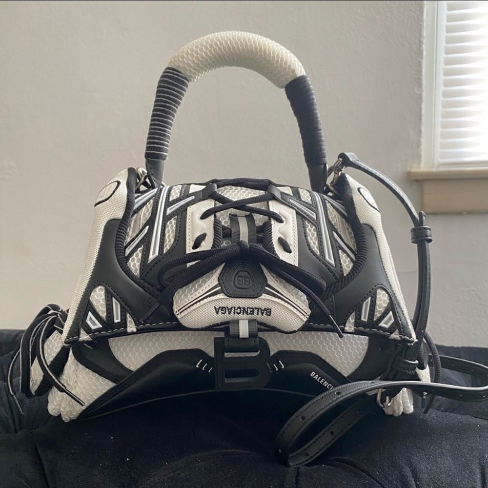 Black and white Balenciaga sneaker handbag